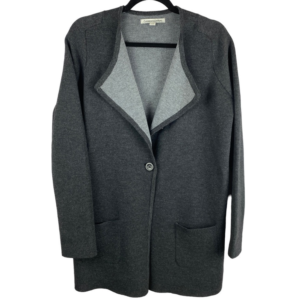 ✨3/$21✨ Catherine Malandrino Wool Blend Knit Blazer Cardigan Grey Open Front